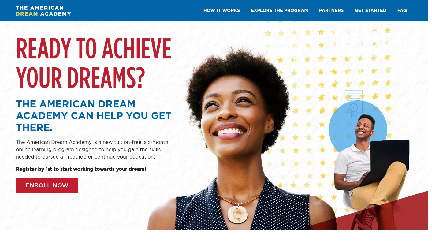 The American Dream Academy microsite hero