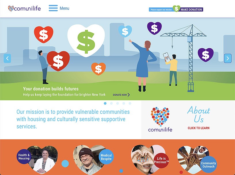 Comunilife nonprofit website homepage