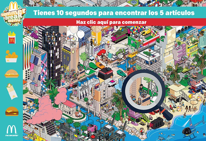 McDonald's Summer Break Menu hidden-object browser game